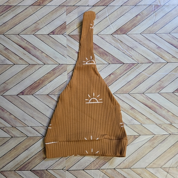 Baby Boy Girl Sun Print Ribbed Long Sleeve Onesie Pants Beanie Lounge Set 12-18M - Picture 9 of 14